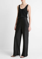 Colette High-Rise Fluid Satin Bias Pant in Trousers - BLACK | VINCE Women
