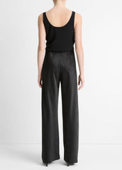 Colette High-Rise Fluid Satin Bias Pant in Trousers - BLACK | VINCE Women