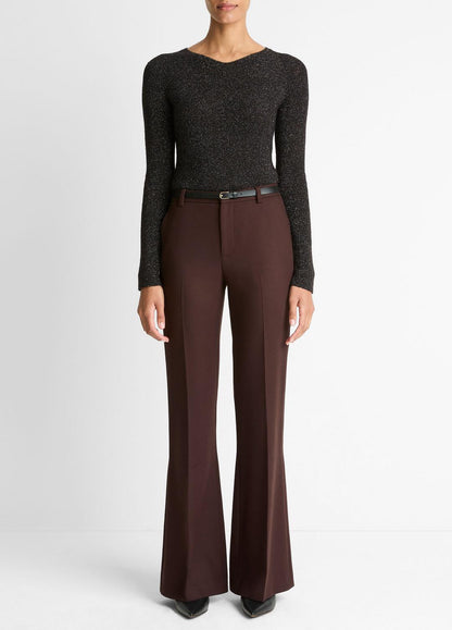 Sculptural Flare Trouser in Trousers - BLACK GRAPE | VINCE Women