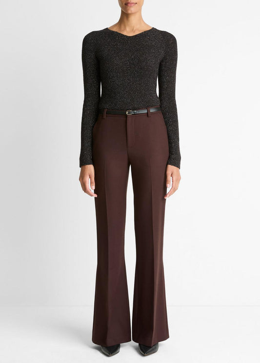 Sculptural Flare Trouser in Trousers - BLACK GRAPE | VINCE Women