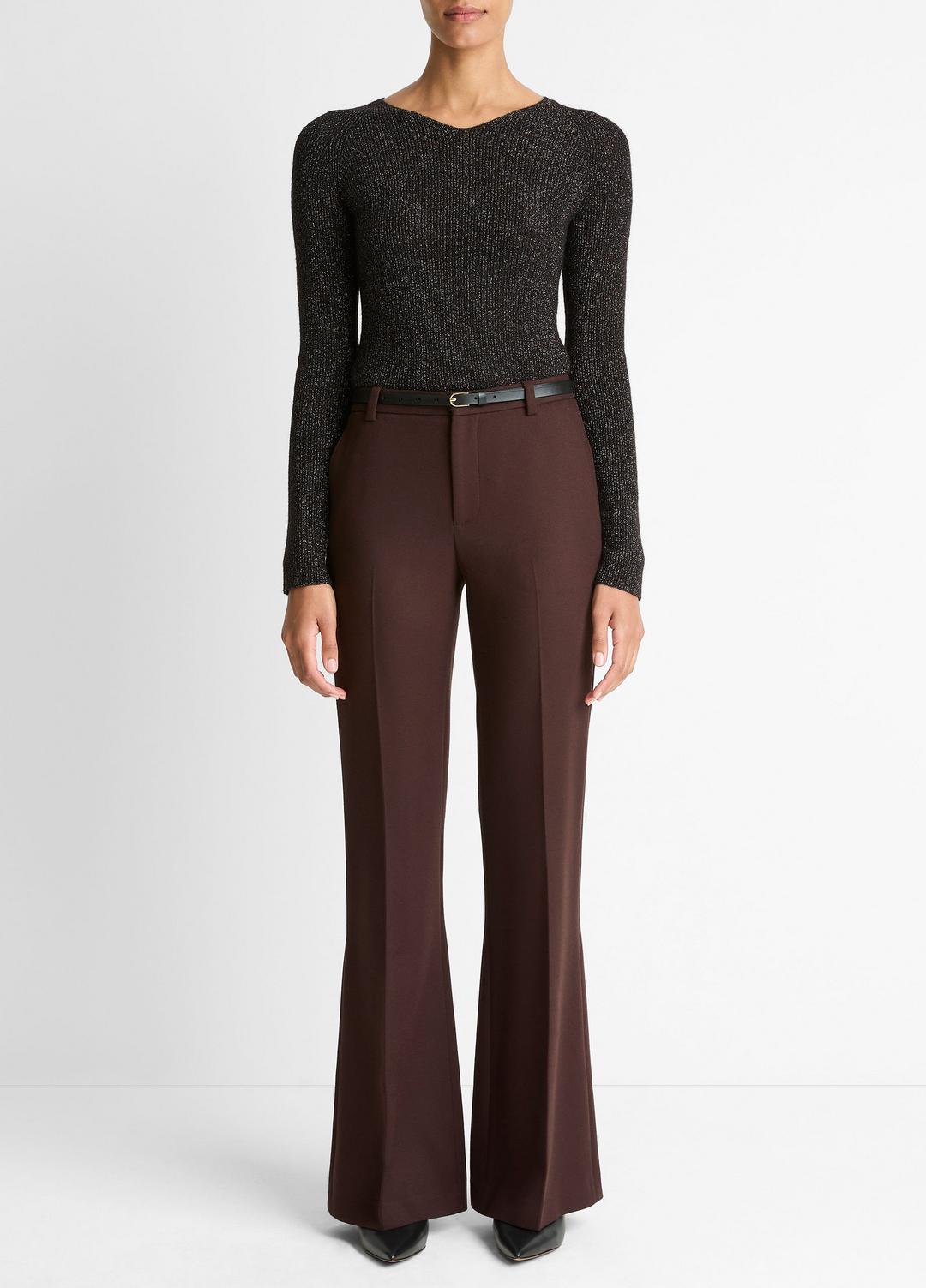 Sculptural Flare Trouser in Trousers - BLACK GRAPE | VINCE Women