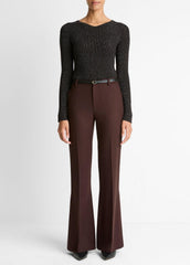 Sculptural Flare Trouser in Trousers - BLACK GRAPE | VINCE Women