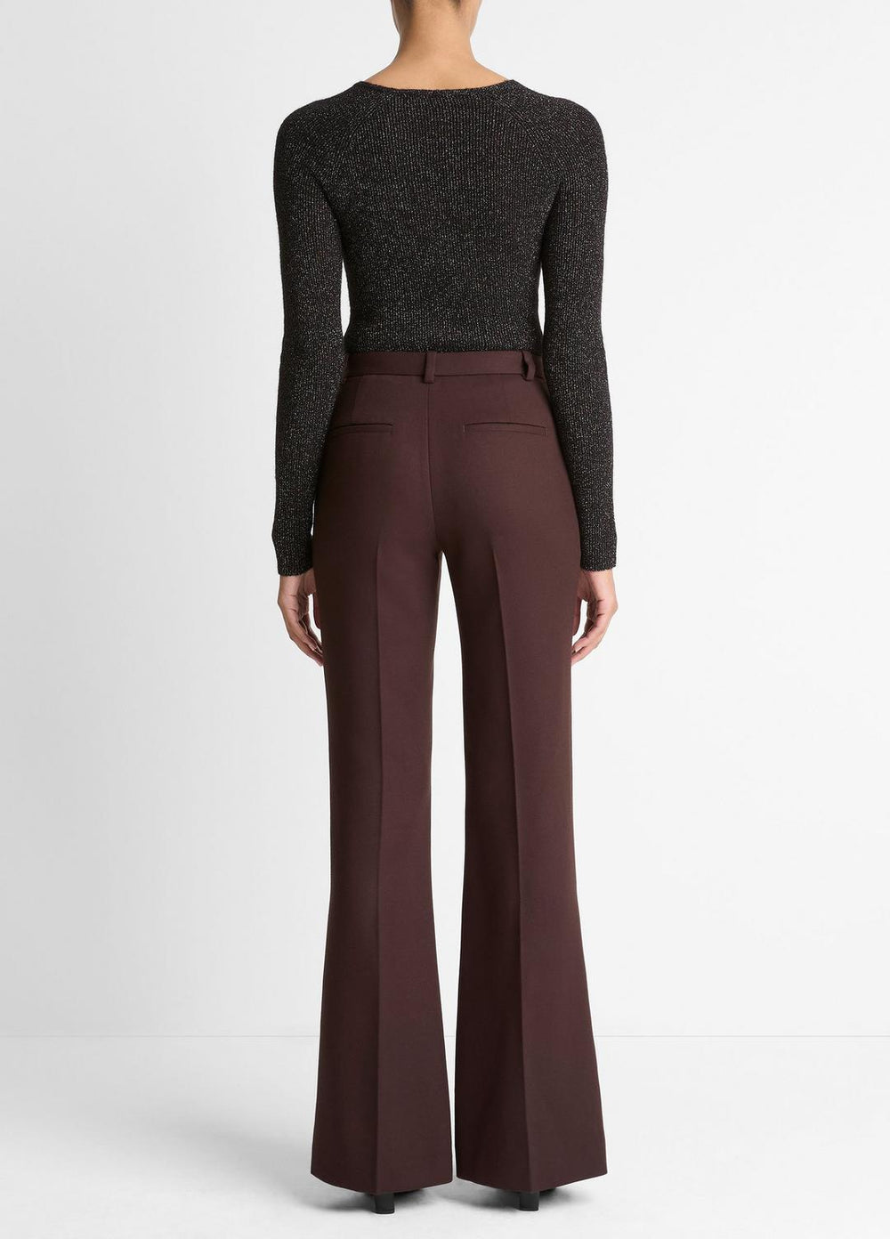 Sculptural Flare Trouser in Trousers - BLACK GRAPE | VINCE Women