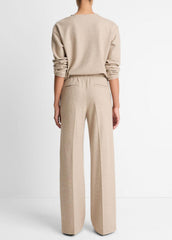 Wool-Blend Tailored Wide-Leg Pant in Wide Leg - HEATHER MARZIPAN | VINCE Women