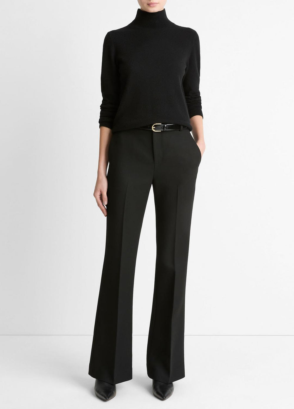 Sculptural Flare Trouser in Trousers - BLACK | VINCE Women