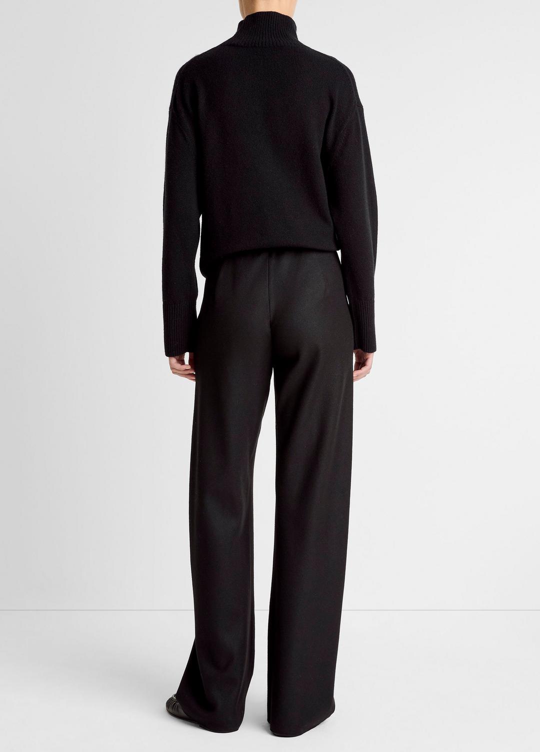 Italian Wool-Blend High-Waist Bias Pant in Trousers - BLACK | VINCE Women