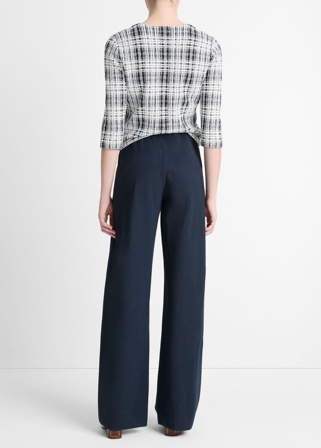 Cotton-Blend High-Waist Bias Pant in Wide Leg - COASTAL BLUE | VINCE Women