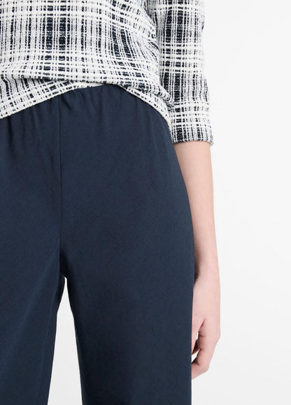 Cotton-Blend High-Waist Bias Pant in Wide Leg - COASTAL BLUE | VINCE Women