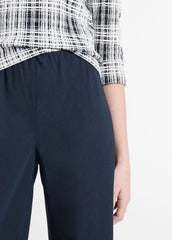 Cotton-Blend High-Waist Bias Pant in Wide Leg - COASTAL BLUE | VINCE Women