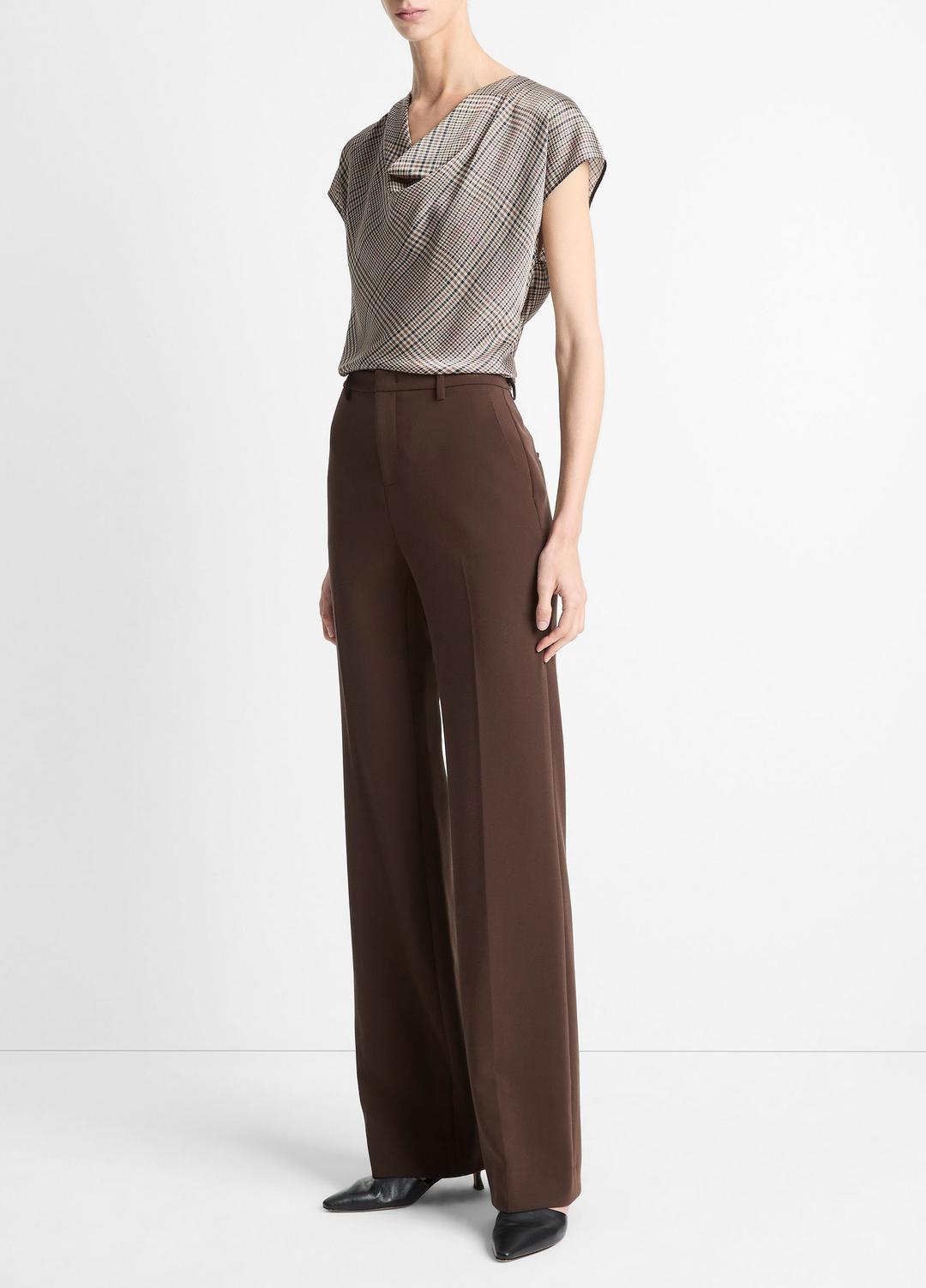 Mid-Rise Tailored Flare Pant in Trousers - DEEP ESPRESSO | VINCE Women
