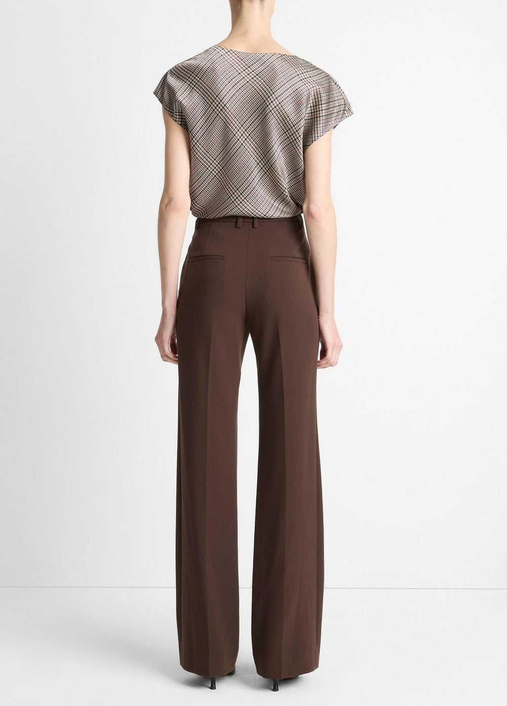 Mid-Rise Tailored Flare Pant in Trousers - DEEP ESPRESSO | VINCE Women