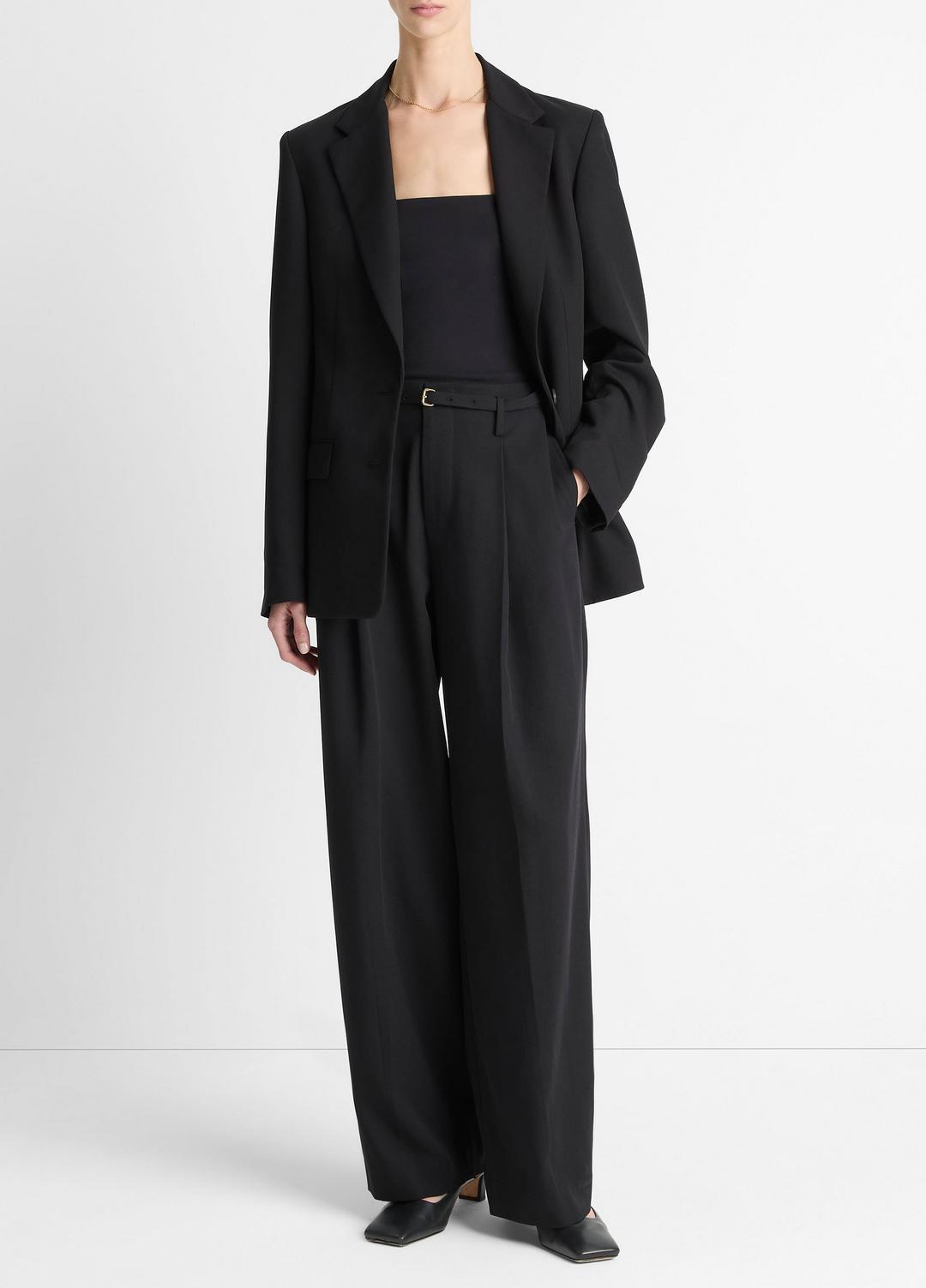 High-Waist Pleated Trouser in Trousers - BLACK | VINCE Women
