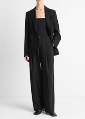 High-Waist Pleated Trouser in Trousers - BLACK | VINCE Women
