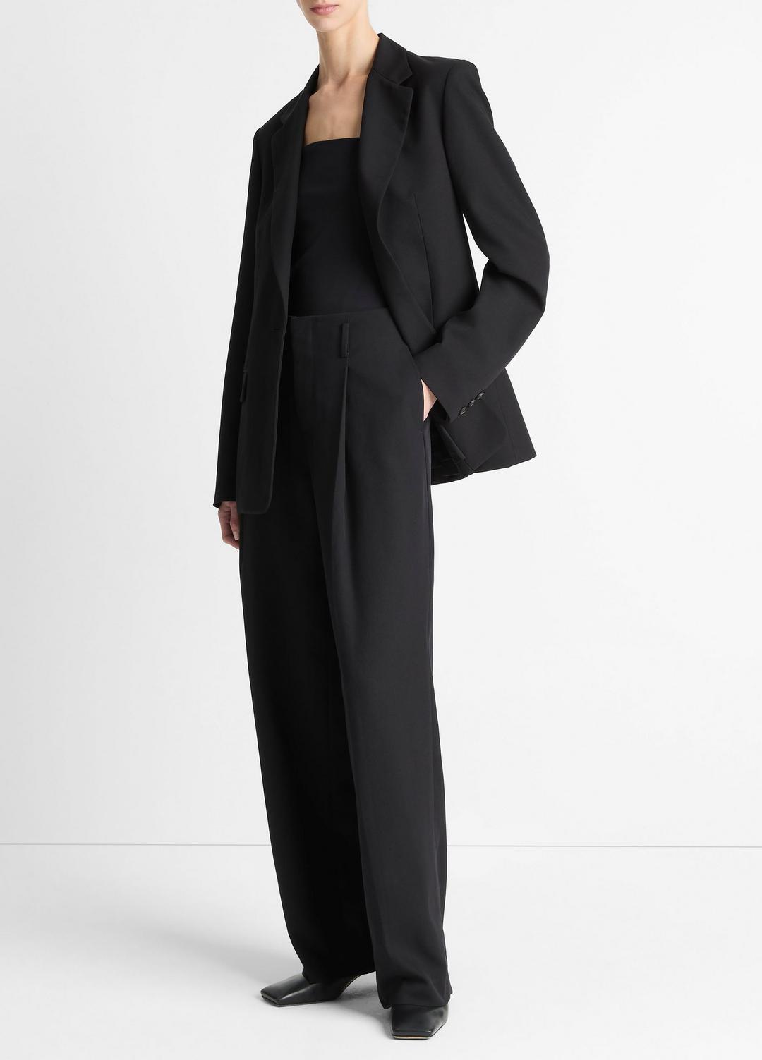 High-Waist Pleated Trouser in Trousers - BLACK | VINCE Women