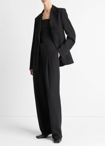 High-Waist Pleated Trouser in Trousers - BLACK | VINCE Women