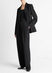 High-Waist Pleated Trouser in Trousers - BLACK | VINCE Women
