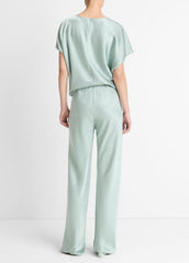 Colette High-Rise Fluid Satin Bias Pant in Trousers - ALOE STONE | VINCE Women