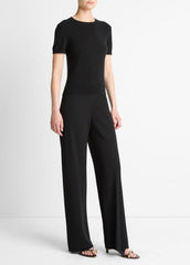 Colette High-Rise Crepe Bias Pant in Trousers - BLACK | VINCE Women