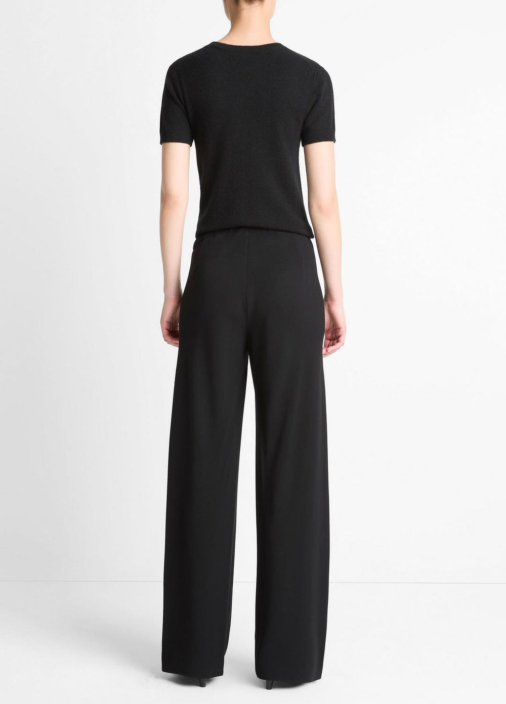 Colette High-Rise Crepe Bias Pant in Trousers - BLACK | VINCE Women