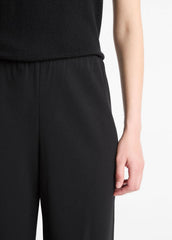 Colette High-Rise Crepe Bias Pant in Trousers - BLACK | VINCE Women