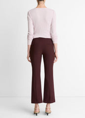 Niki Mid-Rise Pintuck Crop Flare Pant in Trousers - OXBLOOD | VINCE Women