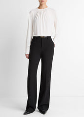 Mid-Rise Tailored Flare Pant in Trousers - BLACK | VINCE Women