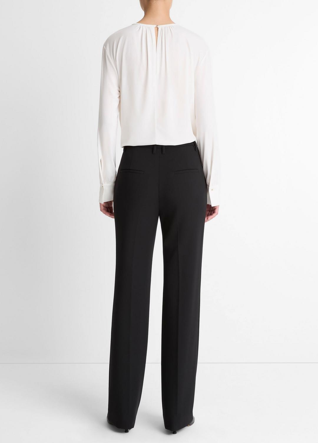 Mid-Rise Tailored Flare Pant in Trousers - BLACK | VINCE Women