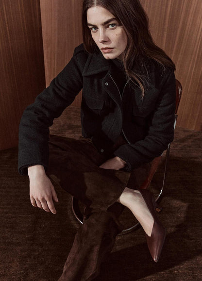 Suede Split-Hem Cropped Pant in Leggings - CHOCOLATE | VINCE Women