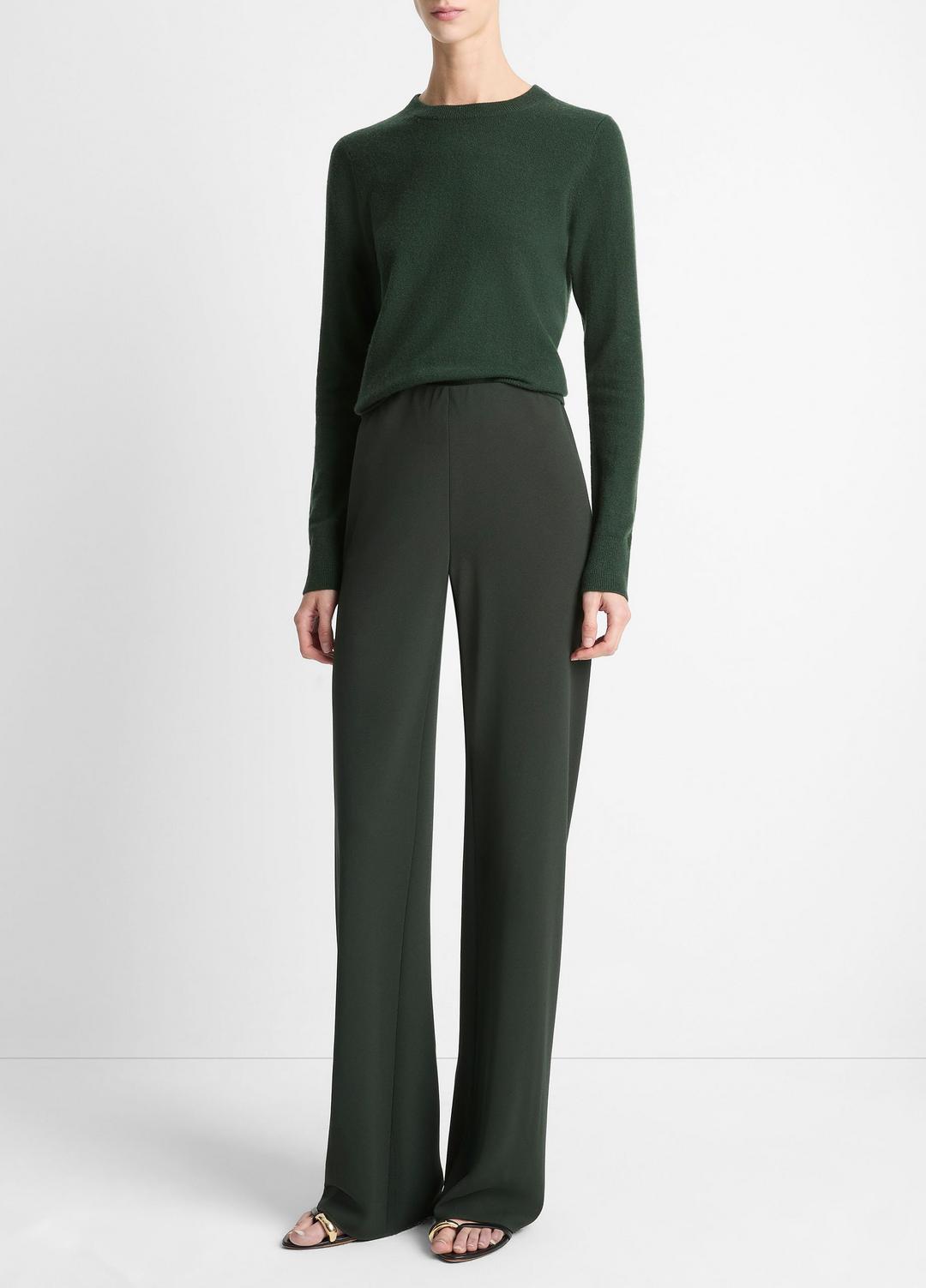 Colette High-Rise Crepe Bias Pant in Trousers - VERDE | VINCE Women