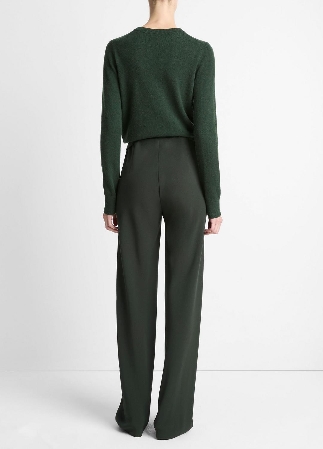Colette High-Rise Crepe Bias Pant in Trousers - VERDE | VINCE Women