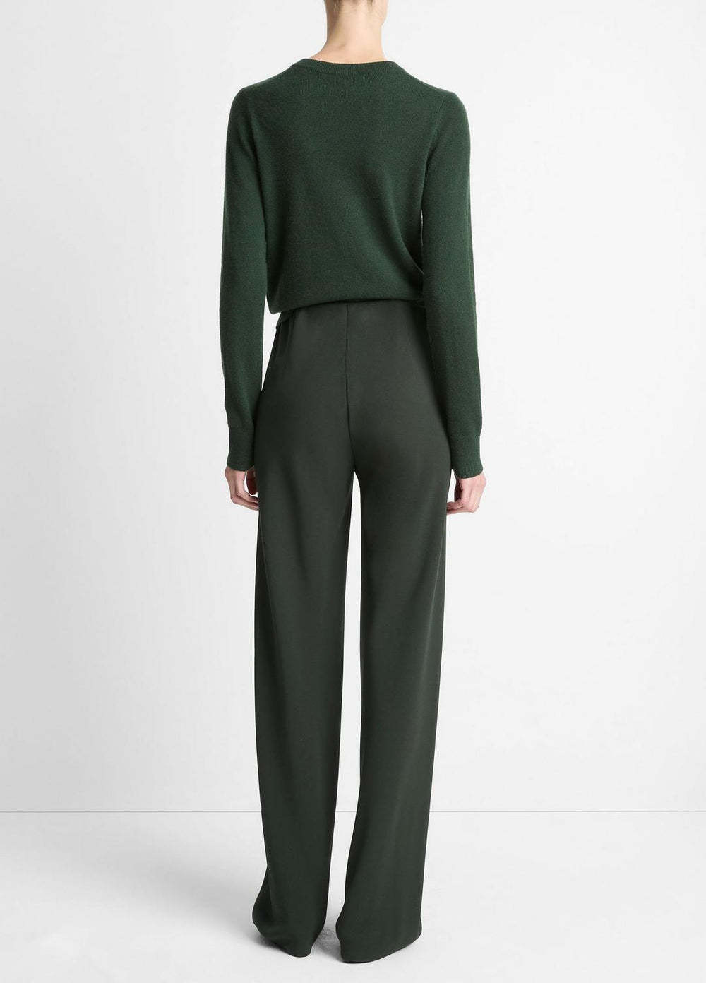 Colette High-Rise Crepe Bias Pant in Trousers - VERDE | VINCE Women
