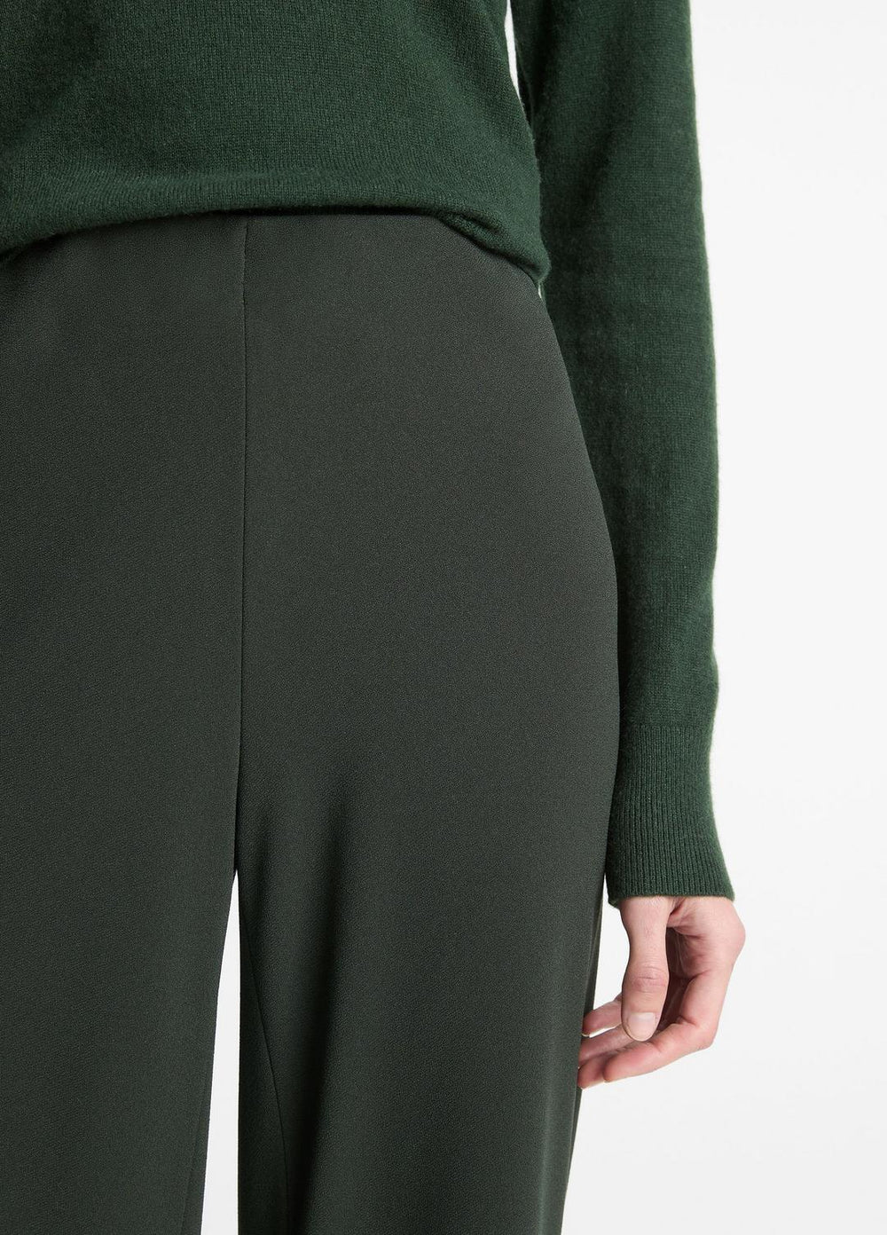 Colette High-Rise Crepe Bias Pant in Trousers - VERDE | VINCE Women