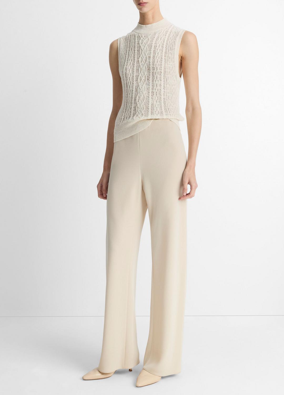 Colette High-Rise Crepe Bias Pant in Trousers - SHELL | VINCE Women