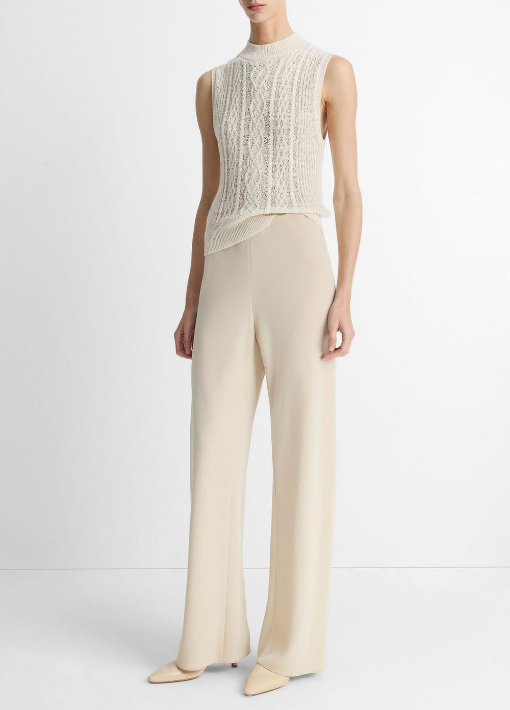 Colette High-Rise Crepe Bias Pant in Trousers - SHELL | VINCE Women