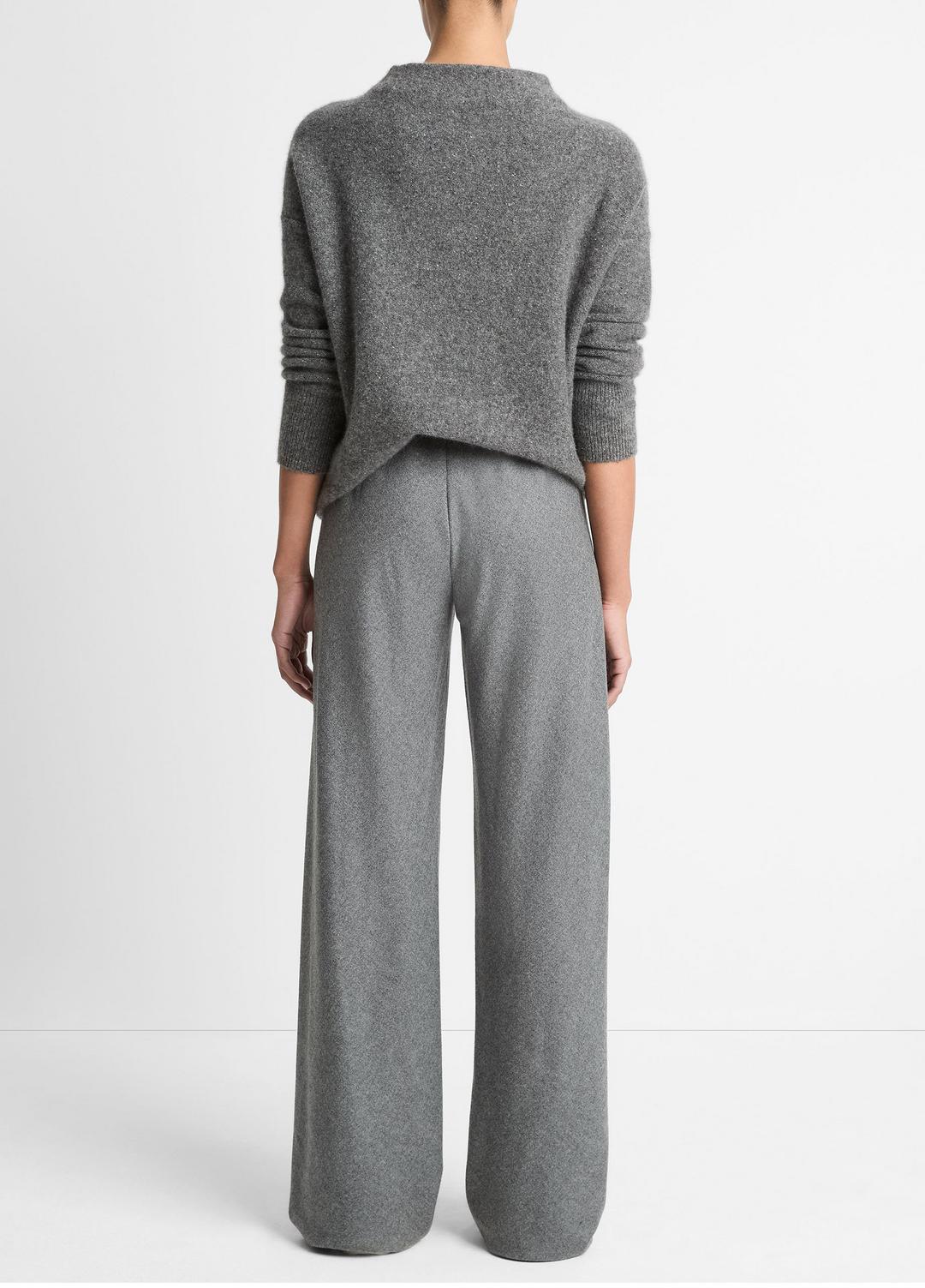 Italian Wool-Blend High-Waist Bias Pant in Trousers - MEDIUM HEATHER GREY | VINCE Women
