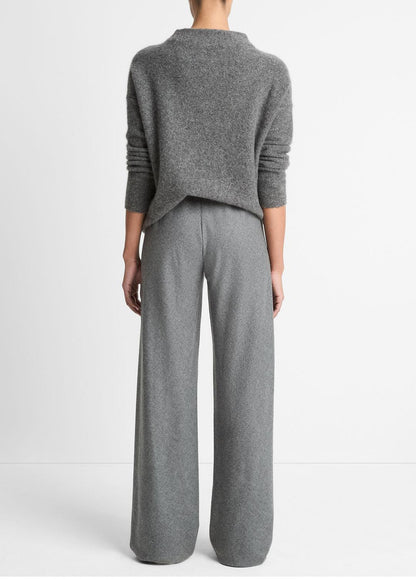 Italian Wool-Blend High-Waist Bias Pant in Trousers - MEDIUM HEATHER GREY | VINCE Women