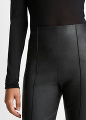 Stretch-Leather Crop Flare Pant in Trousers - BLACK | VINCE Women