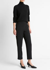 Crepe Tapered Pull-On Pant in Trousers - BLACK | VINCE Women