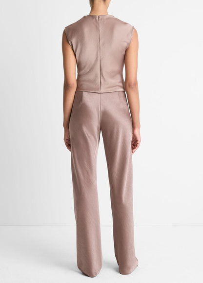 Colette High-Rise Fluid Satin Bias Pant in Trousers - MAUVE LILAC | VINCE Women