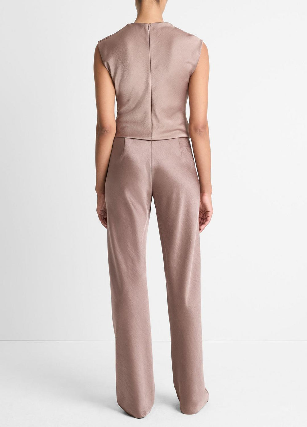 Colette High-Rise Fluid Satin Bias Pant in Trousers - MAUVE LILAC | VINCE Women