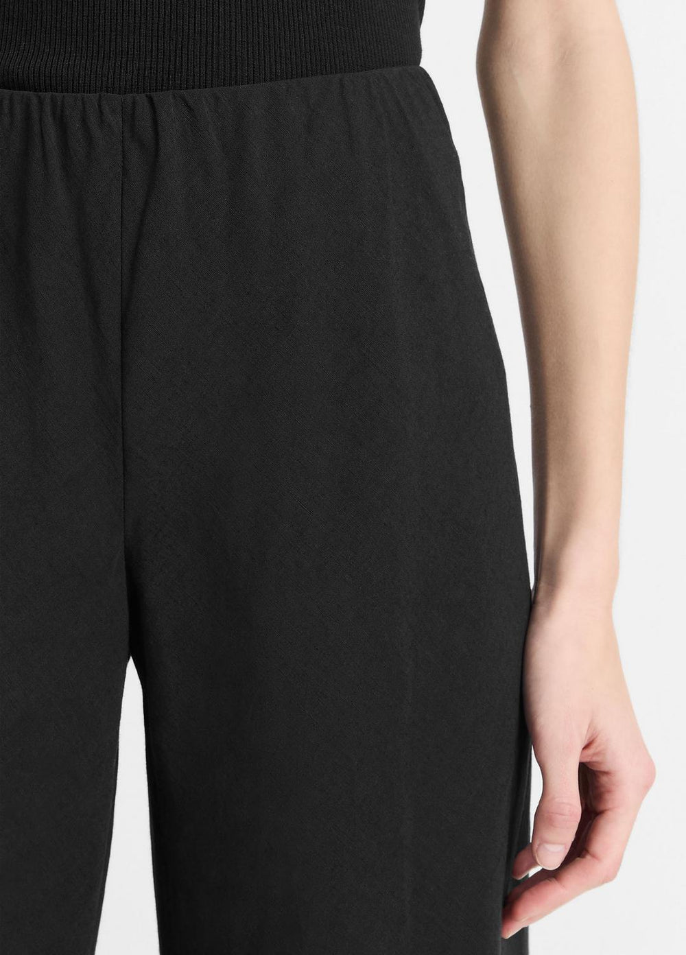 Cotton-Blend High-Waist Bias Pant in Trousers - BLACK | VINCE Women
