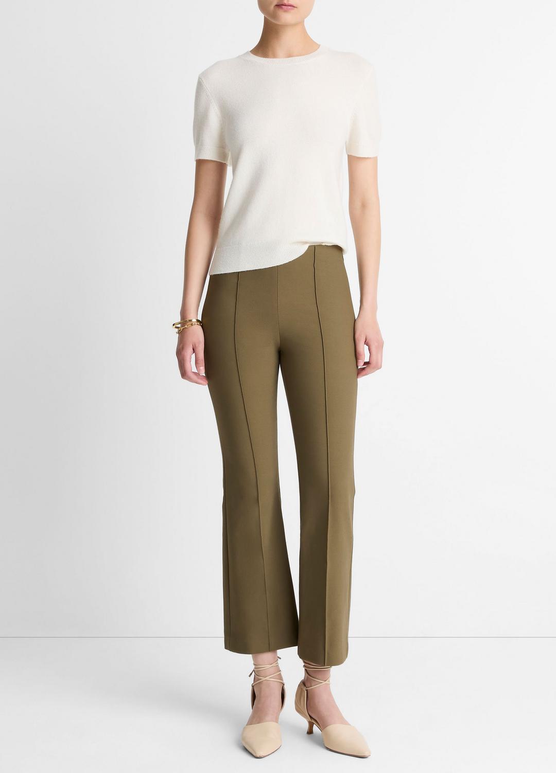 Niki Mid-Rise Pintuck Crop Flare Pant in Trousers - CYPRESS | VINCE Women