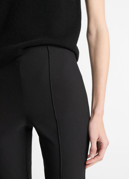 Niki Mid-Rise Pintuck Crop Flare Pant in Trousers - BLACK | VINCE Women