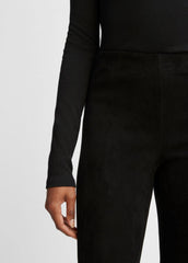 Stretch-Suede Cropped Flare Legging in Leggings - BLACK | VINCE Women