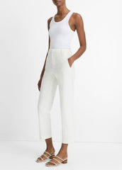 Avery Mid-Rise Italian Stretch-Cotton Chino Pant in Trousers - OFF WHITE | VINCE Women