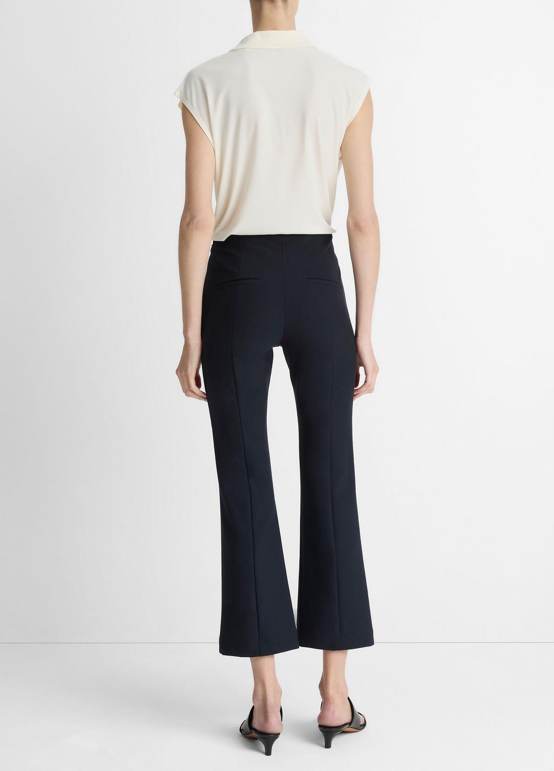 Niki Mid-Rise Pintuck Crop Flare Pant in Pants - COASTAL BLUE | VINCE Women