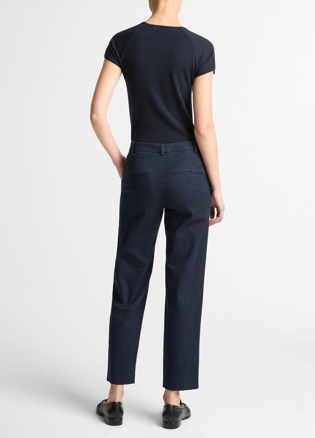 Avery Mid-Rise Italian Stretch-Cotton Chino Pant in Trousers - COASTAL BLUE | VINCE Women