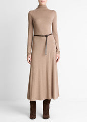 Cozy Jersey Funnel-Neck Long-Sleeve Dress in Dresses - HEATHER DOE | VINCE Women
