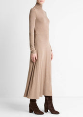 Cozy Jersey Funnel-Neck Long-Sleeve Dress in Dresses - HEATHER DOE | VINCE Women