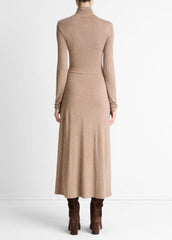 Cozy Jersey Funnel-Neck Long-Sleeve Dress in Dresses - HEATHER DOE | VINCE Women